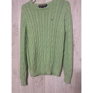 light green Vineyard Vines Cable-Knit Sweater Girls Xl Coastal Grandma Ivy‎
